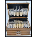 An extensive Viners twelve person silver plated canteen of cutlery in the Old English pattern