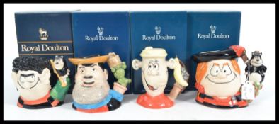 A collection of Royal Doulton cartoon character jugs to include Dennis and Gnasher D7032, Minnie the