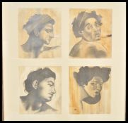 G. A. Robbins - four pencil drawings on paper depi