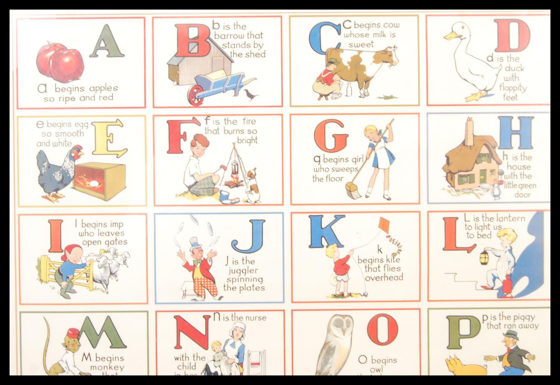 VINTAGE ABC ALPHABET COLOURFUL PRINTED POSTER - Image 2 of 3