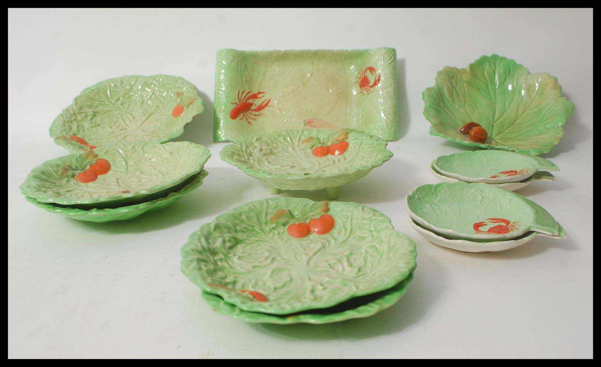 A selection of vintage 1960's Carlton Ware cabbage plates to include a nut bowl in the form of a - Image 2 of 14