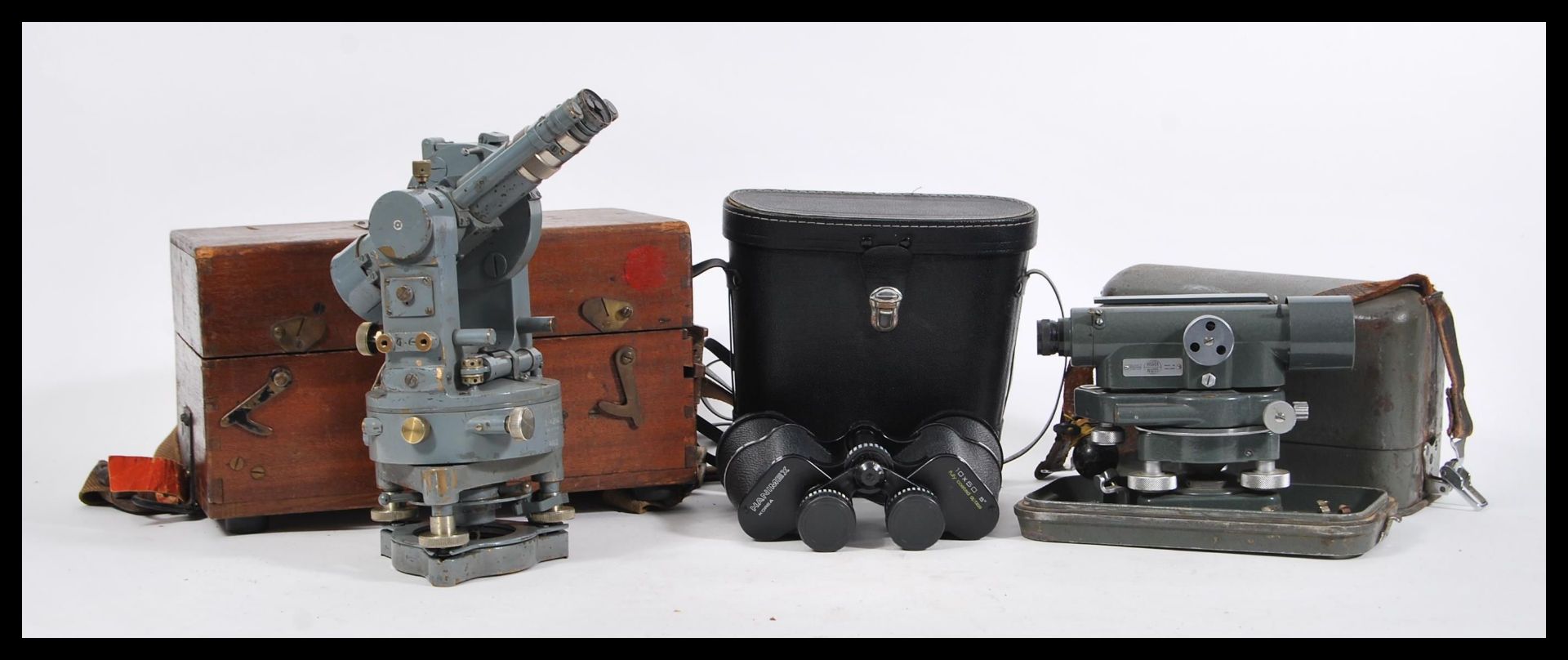 Two 20th Century cased engineer's theodolites to include a military Cooke, Throughton & Simms