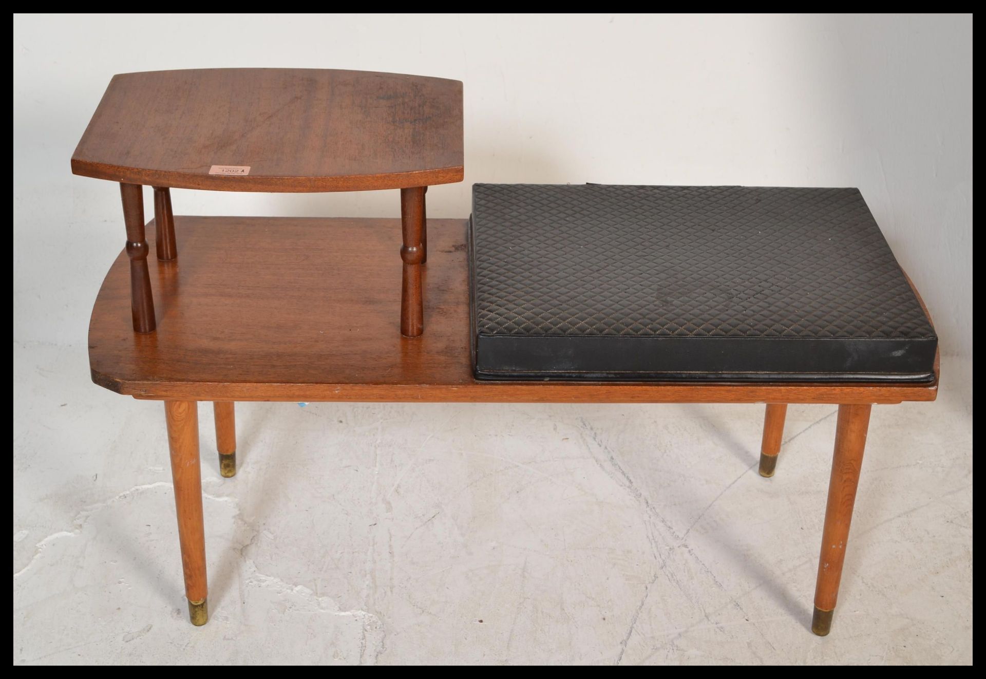 A retro 20th Century Parker Knoll armchair together with a retro teak wood telephone table and a - Bild 3 aus 4