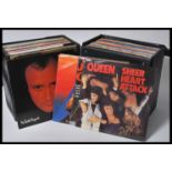 A collection of long play LP vinyl records featuring various artists to include Elton John, Neil