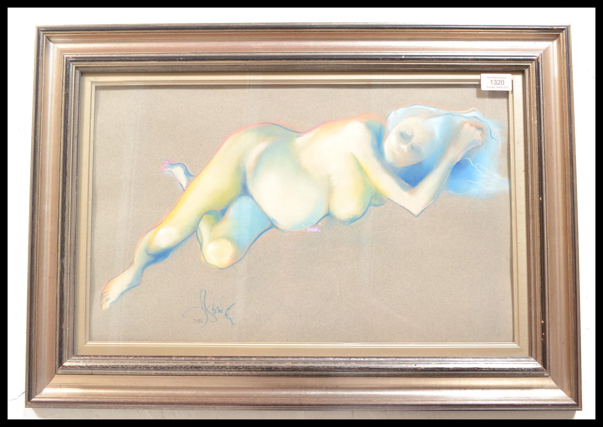 Dick Boulton ( Artist & Sculptor )A 20th century  chalk pastel drawing on paper, depicting a nude of - Bild 2 aus 5