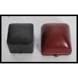 Two vintage 20th Century Kutchinsky ring boxes, the hinged leather ring boxes both marked Kutchinsky