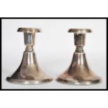 A pair of vintage 20th Century continental silver 830 silver stub candlesticks of large form