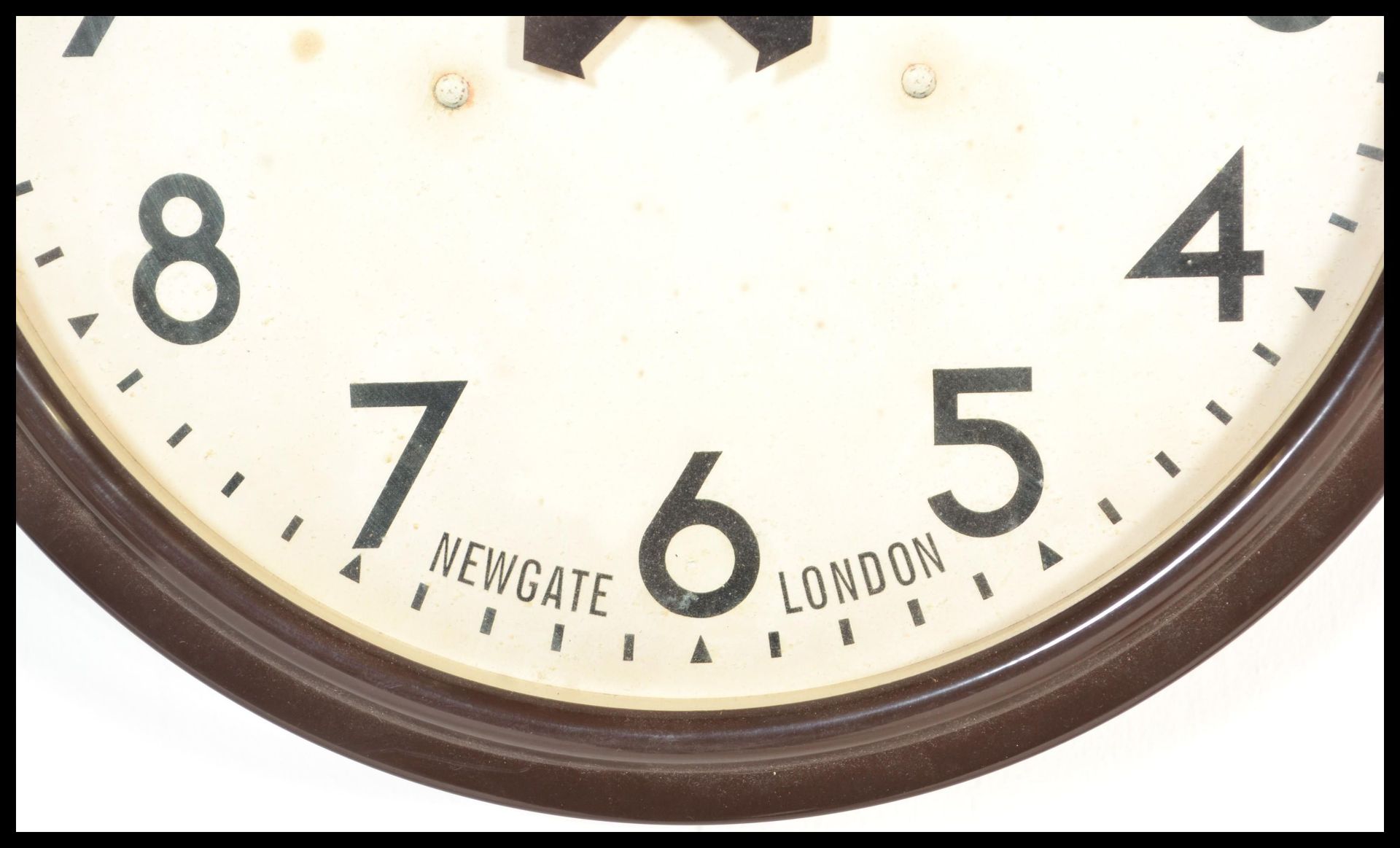 A vintage retro 20th century industrial  factory / school wall clock of circular form with - Image 3 of 5