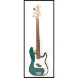 A 20th Century Westfield four string bass guitar, green body with white scratch guard,stamped