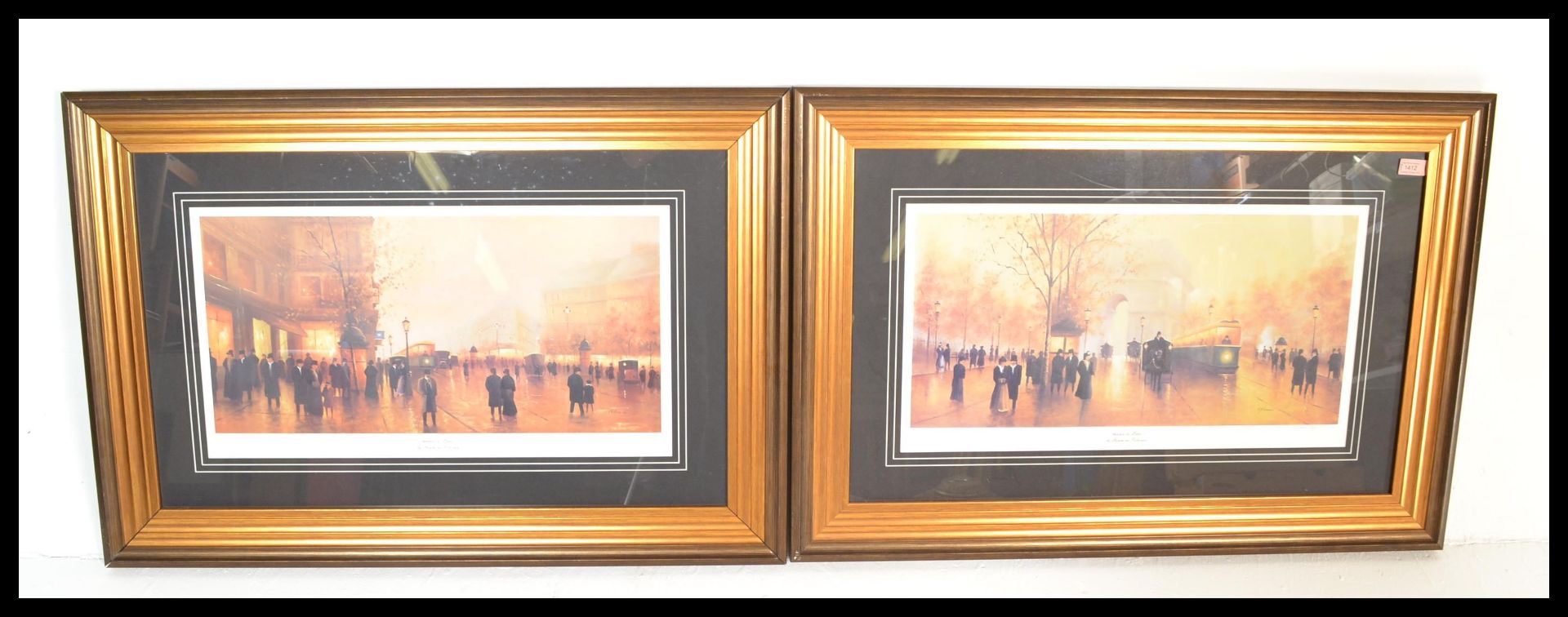 A pair of signed limited edition Raymond Gilronan prints to include 'Autumn in Paris I' depicting