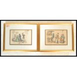 A pair of 19th Century French coloured etchings on paper after JJ. Grandville featuring