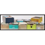 All world postcard stockpile in twelve shoeboxes. Several thousands. Subjects noted. Many with