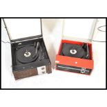 Two vintage retro 20th Century record players to include a Fidelity example with BSR deck and