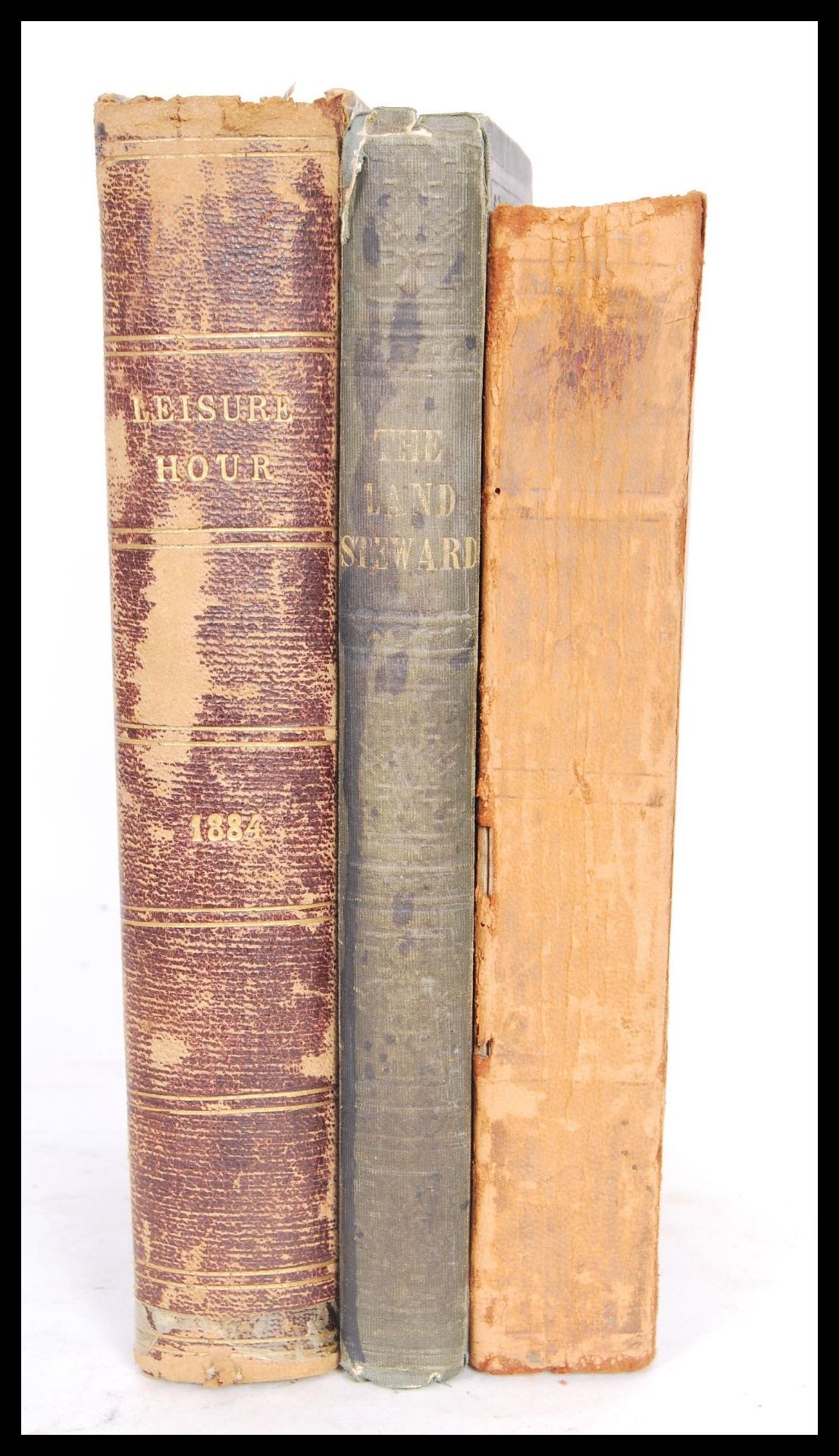Three 19th Century Victorian books to include 'The Leisure Hour' 1884, 'The Constitution of Man