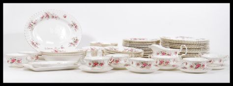 A large and impressive extensive Royal Albert Lavender Rose / Roses dinner service consisting of