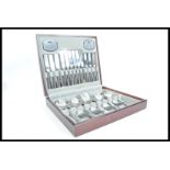 A vintage 20th Century Viners six person 44 piece silver plated Westbury canteen of cutlery in the