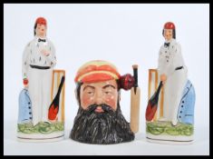 A Royal Doulton large W. G. Grace character jug  no. D7032 modelled by Stanley James Taylor along