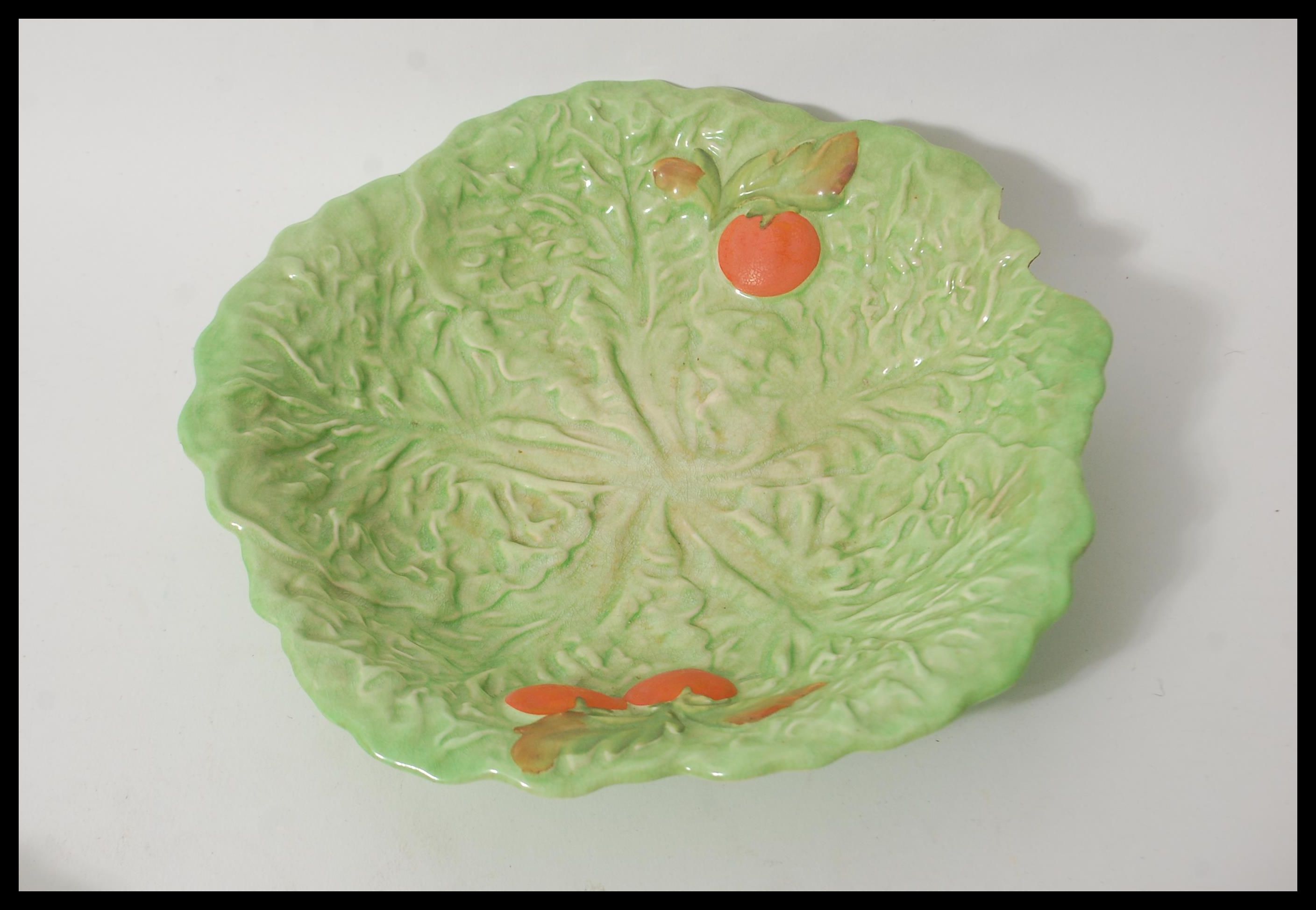 A selection of vintage 1960's Carlton Ware cabbage plates to include a nut bowl in the form of a - Image 7 of 14