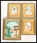 A group of four 20th Century Spanish oil on canvas