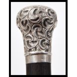 A 19th Century Victorian silver hallmarked topped gentleman's evening opera walking stick