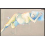 Dick Boulton ( Artist & Sculptor )A 20th century  chalk pastel drawing on paper, depicting a nude of