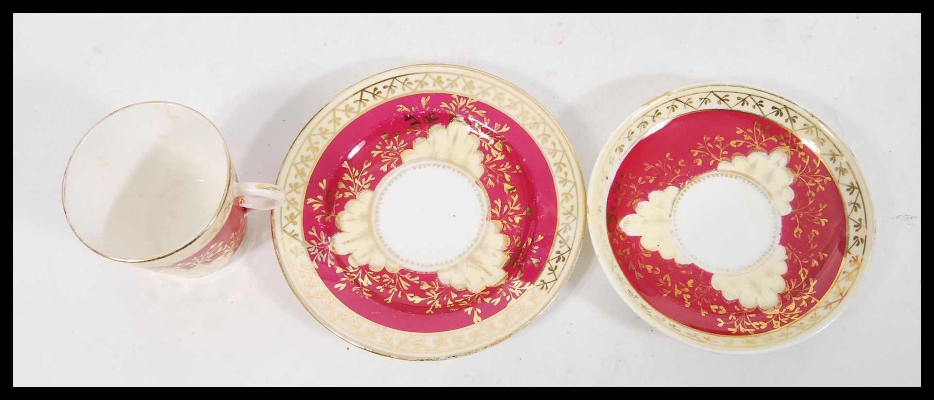 A 19th Century Victorian tea service in the manner of Worcester having ivory blush , gilded and pink - Bild 5 aus 5