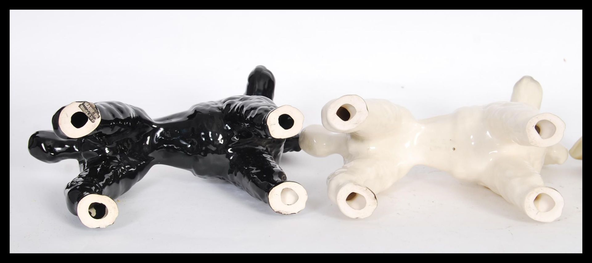 A group of three vintage 20th Century ceramic dogs to include a black and white poodle and a - Bild 3 aus 4