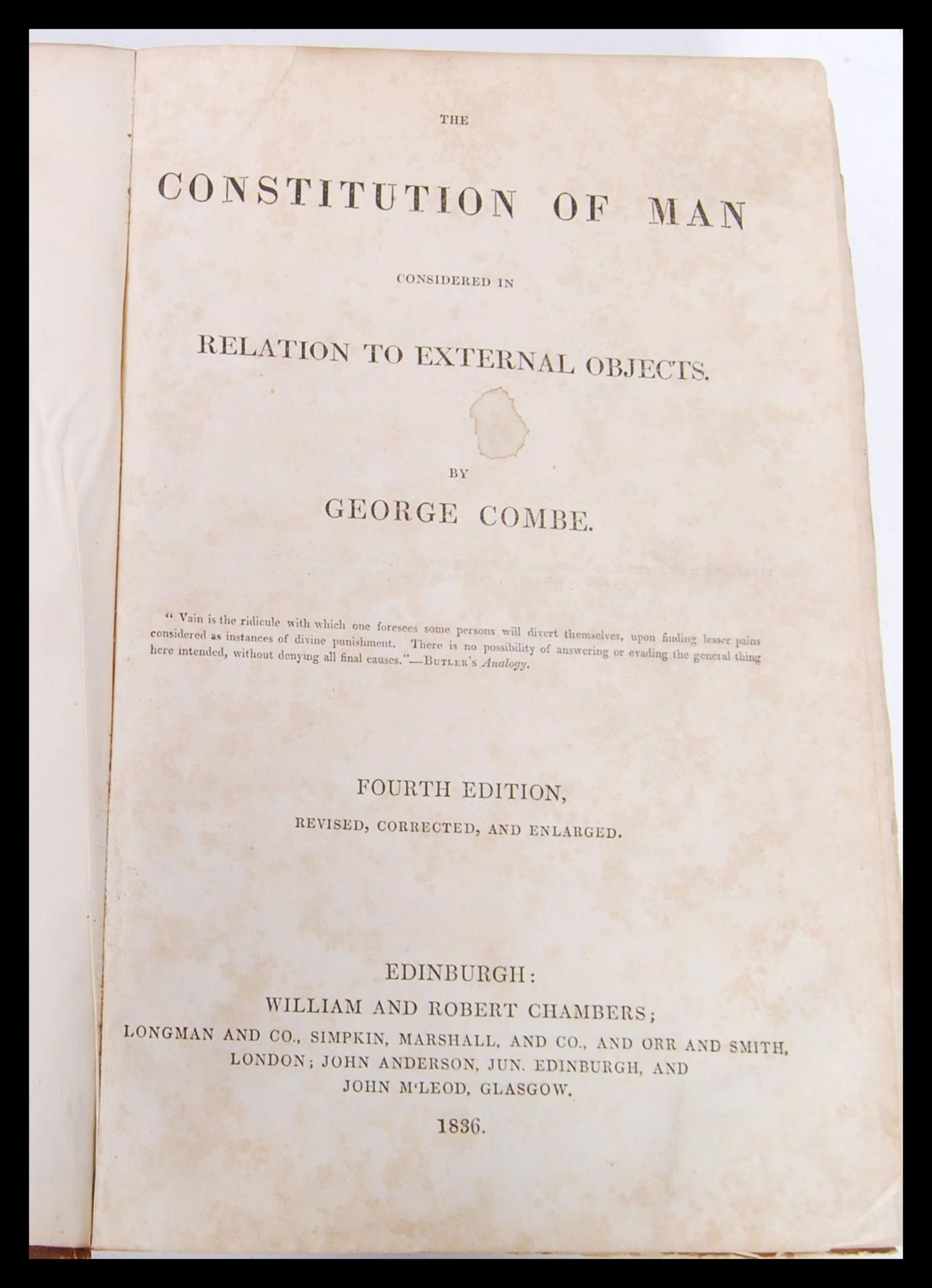Three 19th Century Victorian books to include 'The Leisure Hour' 1884, 'The Constitution of Man - Image 3 of 5