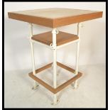 A large contemporary bistro / bar poser table constructed from reclaimed materials, heavy inset