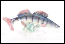 A vintage retro large 20th Century ceramic lustreware model of a fish (No 352) figure by Jema (