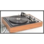 A vintage retro 20th Century Boots S100 teak cased record player turntable deck having an acrylic