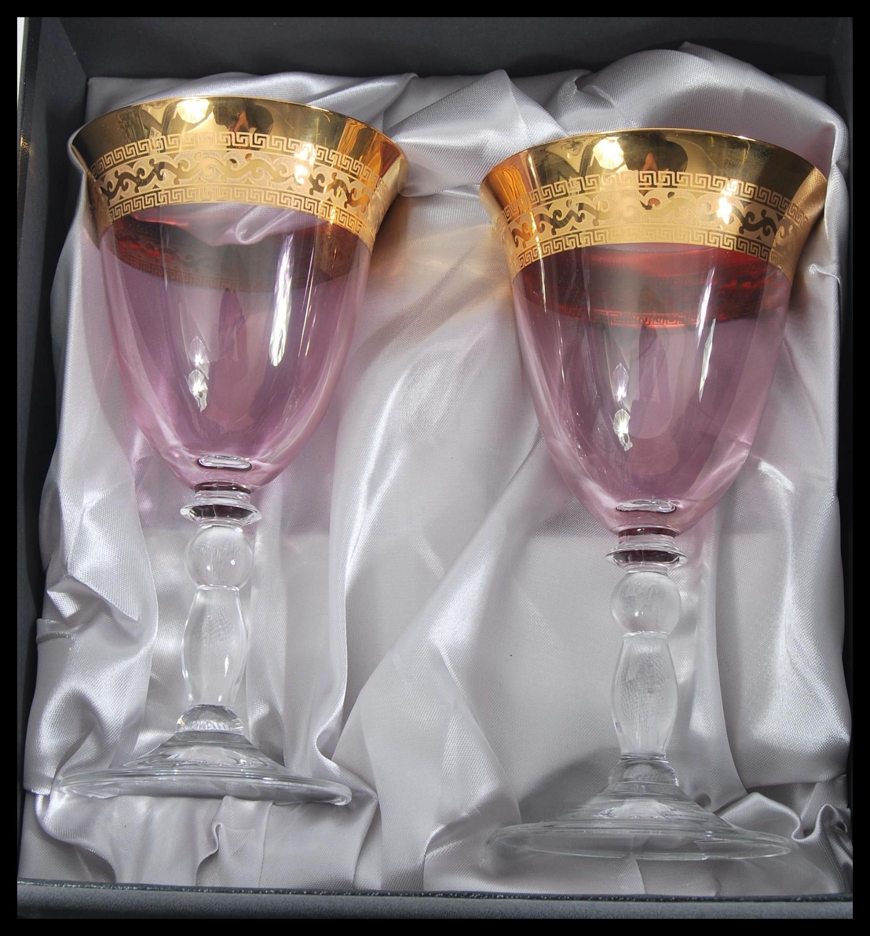 A boxed set of Dartington Glitz Swarovski crystal set drinking glasses complete in original box - Image 3 of 4