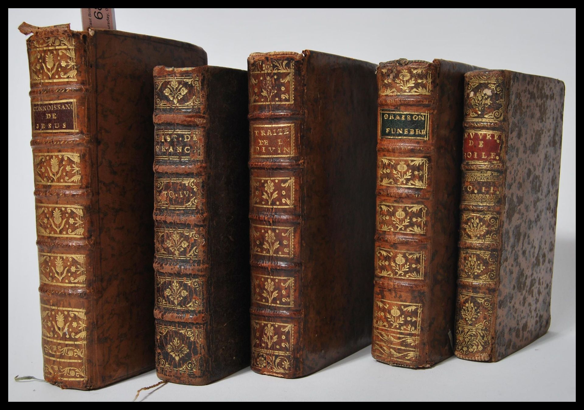 A collection of 17th/18th Century French religious books.