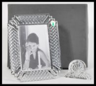 A Waterford lead cut glass crystal picture photograph frame complete in original box, along with a