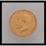 A 1926 half sovereign with George V facing left. Weight 4.0g.