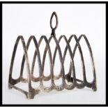 An early 20th Century hallmarked silver large six section toast rack by S Blanckensee & Son Ltd