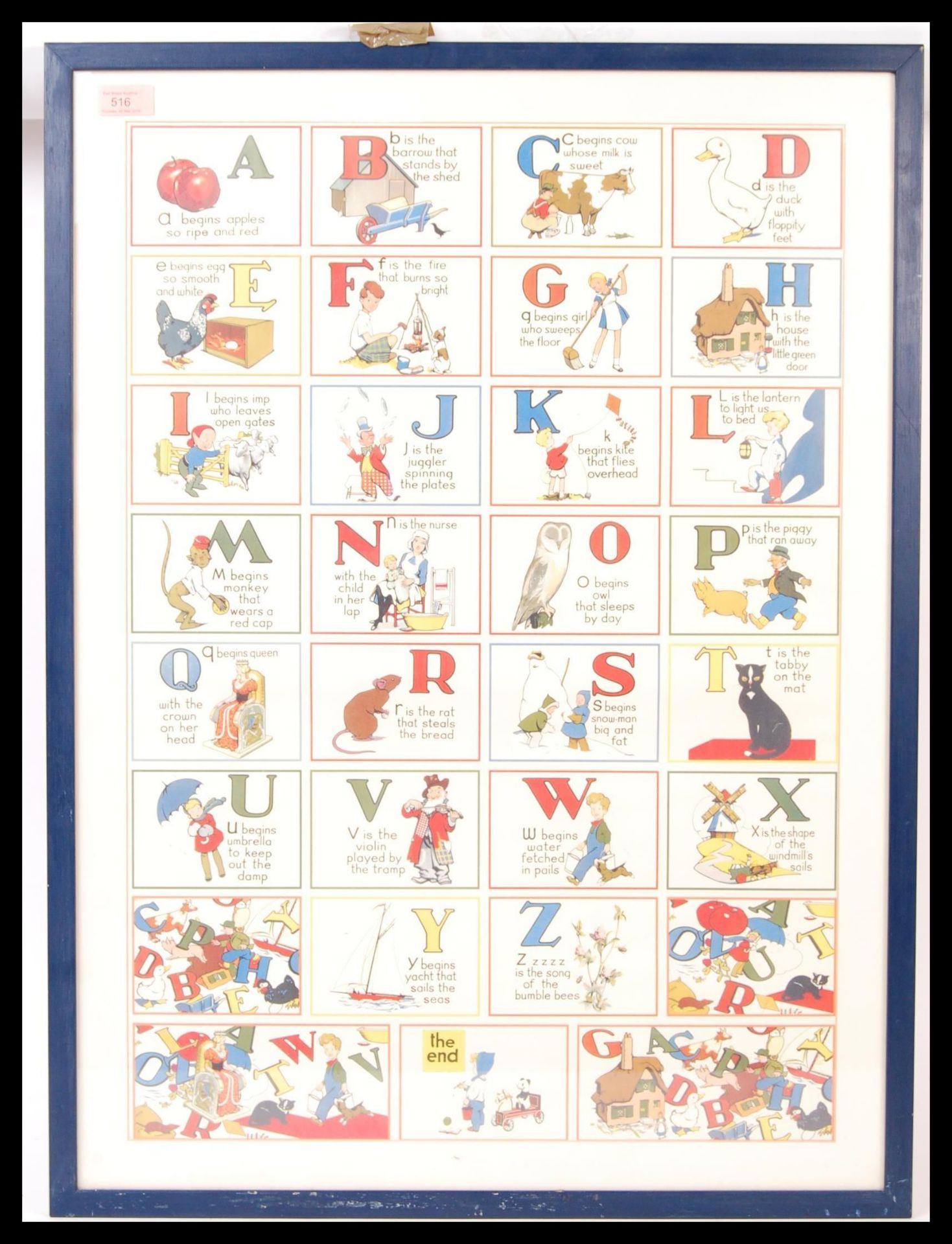 VINTAGE ABC ALPHABET COLOURFUL PRINTED POSTER