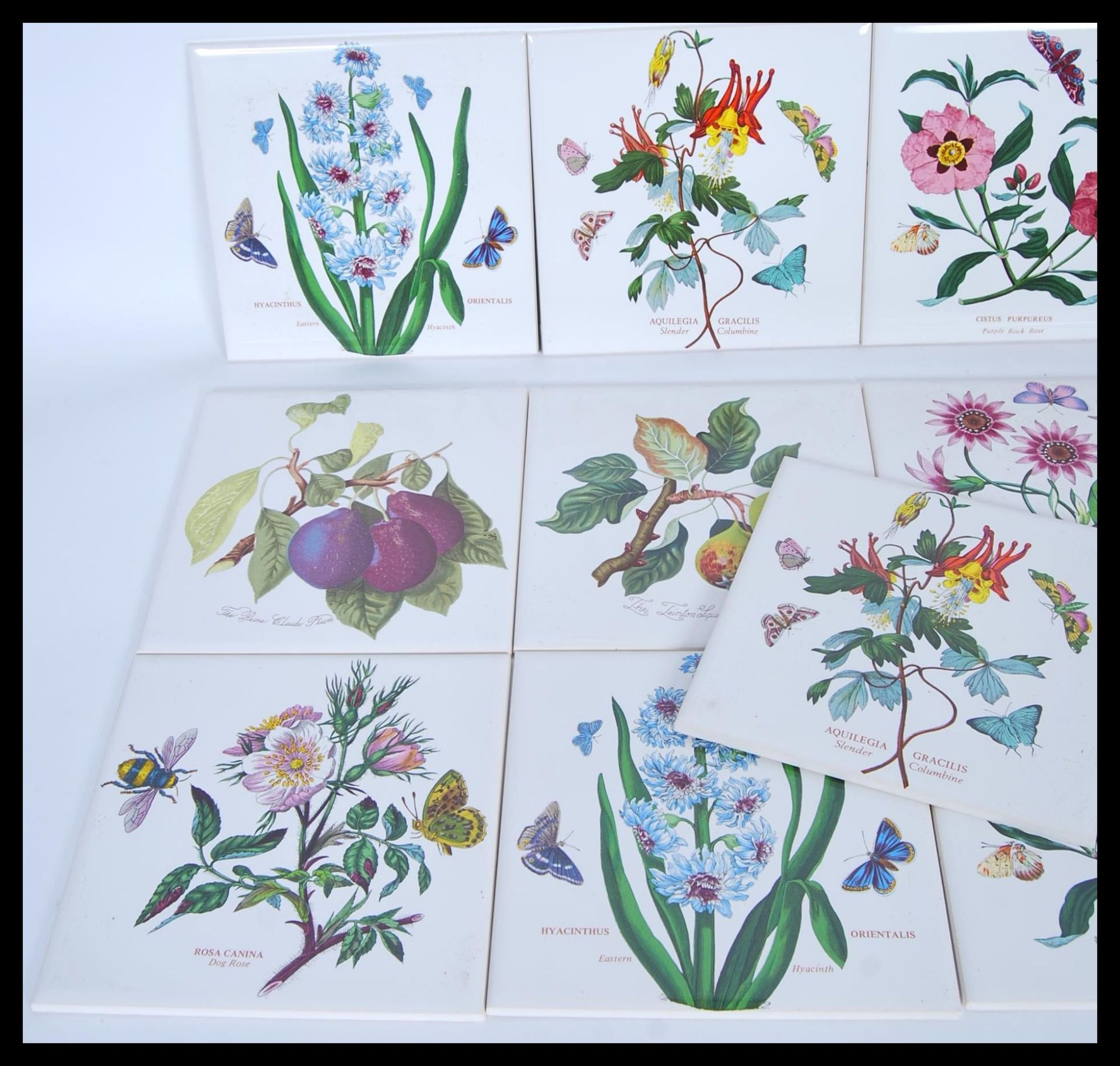 A pair of original boxed Portmeirion Botanical Garden pattern ceramic wall tiles complete in - Bild 2 aus 4