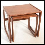 A pair of vintage retro mid 20th Century teak G Plan side table / nesting tables in the Quadrille