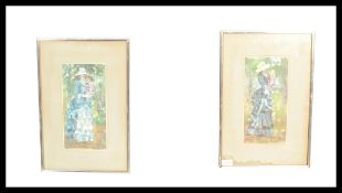 Robert Dudley Bailey English 20th Century - A pair of oil paintings depicting ladies entitled The