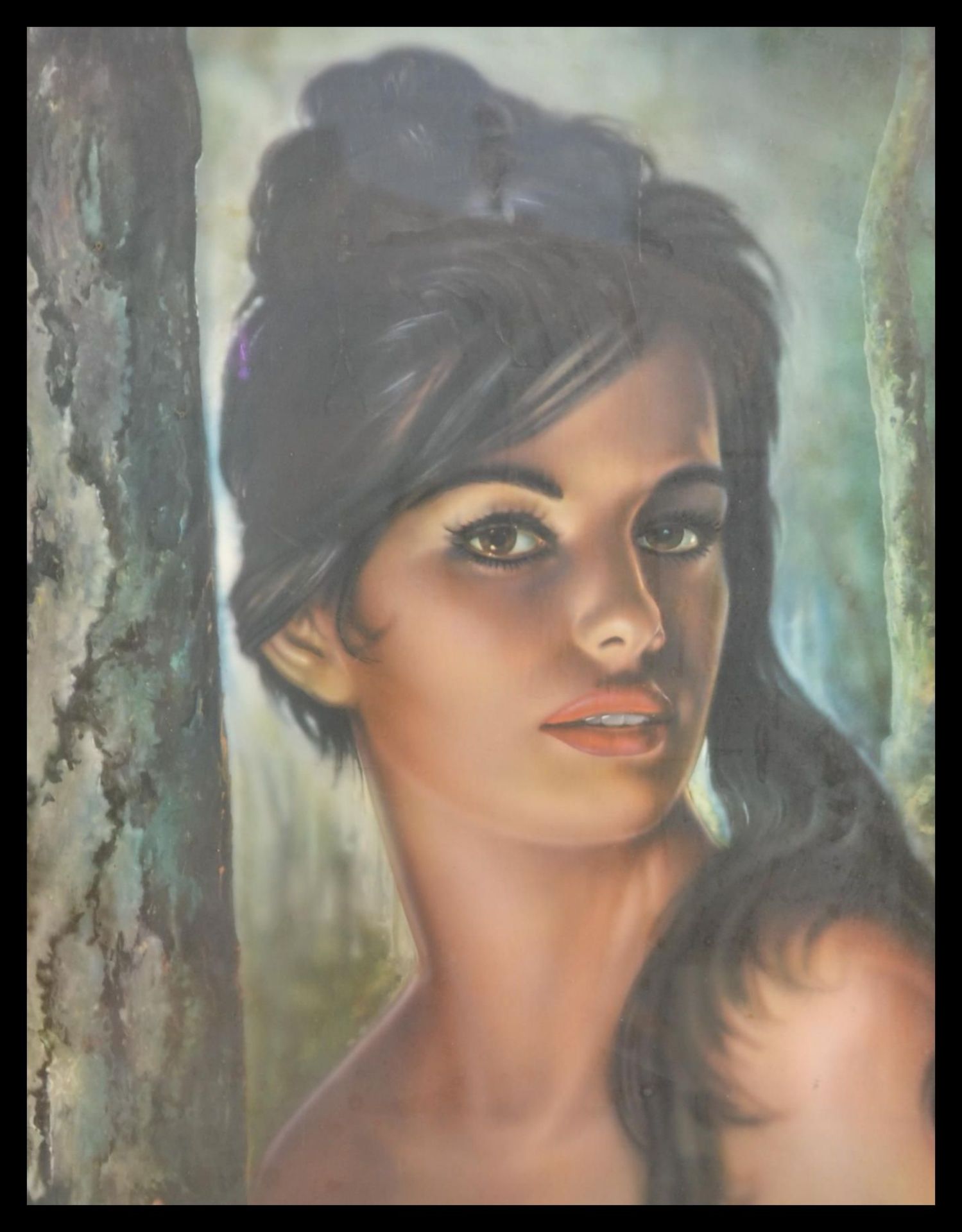 A vintage retro 20th century 1960's coloured print of a partly clad Female after J H Lynch. - Bild 2 aus 2