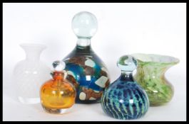 A group of vintage 20th Century studio art glass comprising of a Mdina signed large glass