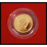 A 22ct gold 1980 half sovereign having the Queen head facing right and George and the Dragon to