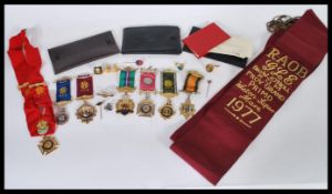 Masonic / Lodge Interest. A collection of Order Of Buffalo items to include sashs, cufflinks,