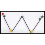 A vintage retro mid 20th Century sputnik atomic space age set of coat hooks of W zig zag form having