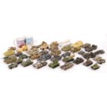 ASSORTED SCALE DIECAST AND MODEL MILITARY ARMOURED VEHICLES