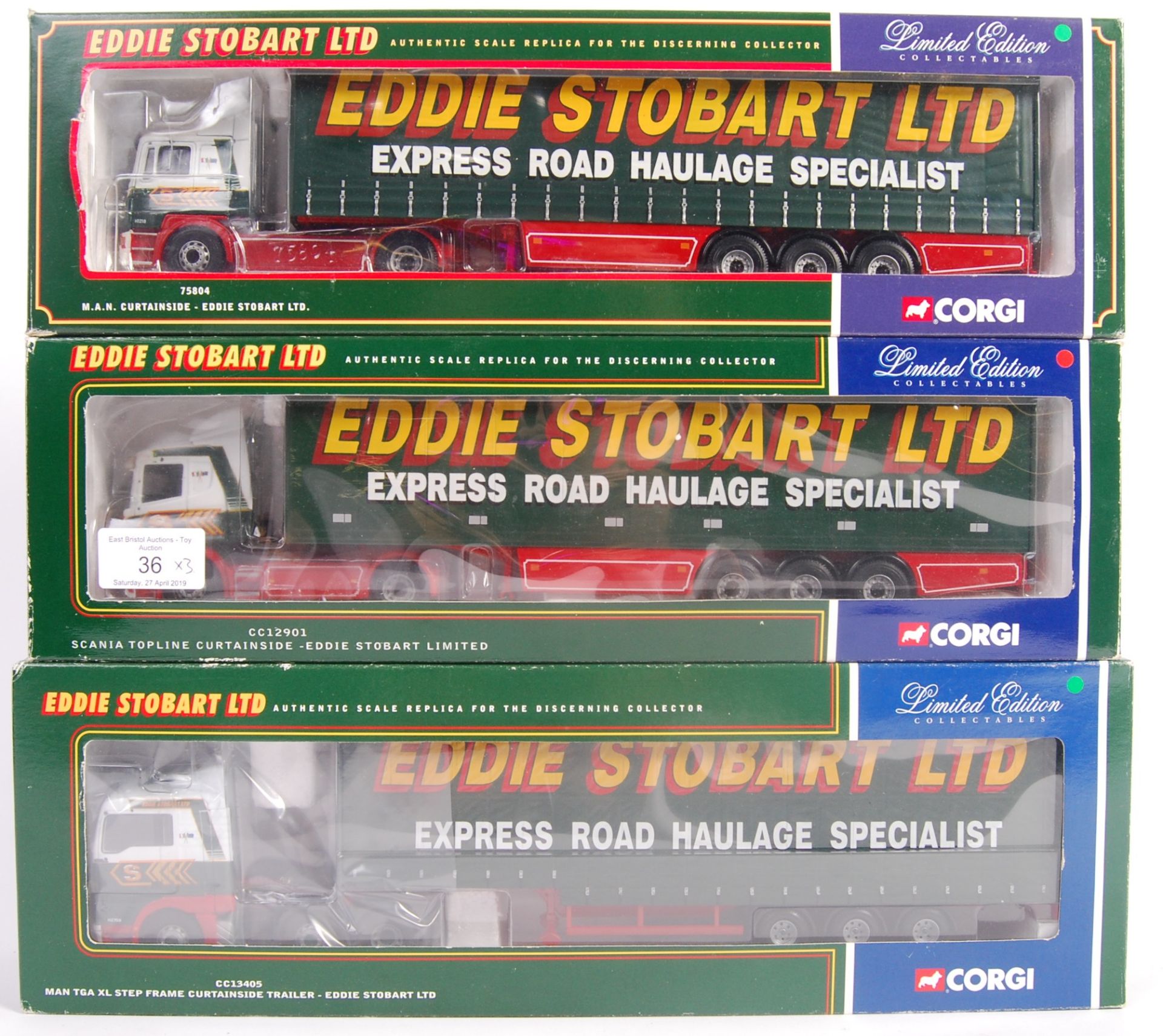 CORGI LIMITED EDITION EDDIE STOBART 1:50 SCALE DIECAST MODELS