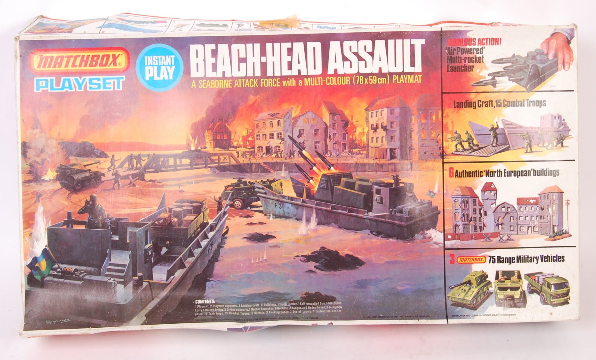 RARE VINTAGE MATCHBOX PLASTIC PLAYSET ' BEACH HEAD ASSAULT '