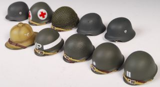 1/6 SCALE COLLECTION - ASSORTED MILITARY SOLDIER HELMETS