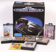 VINTAGE SEGA MEDA DRIVE GAMES CONSOLE & GAME CARTRIDGES